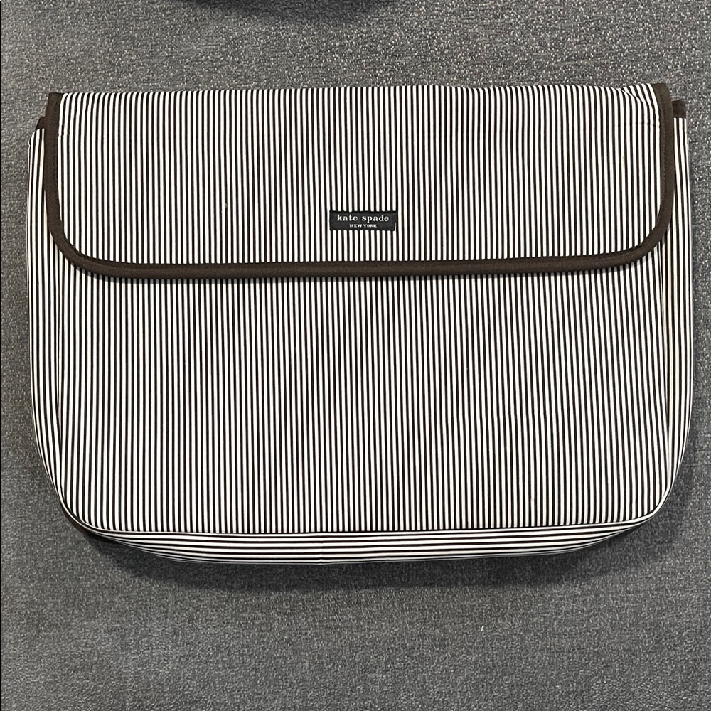 Kate Spade Men's Black and White Striped Laptop Bag